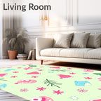 Pink Festive Ornaments And Trees Rug