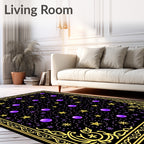 Cosmic Yellow Star Purple Orb Rug
