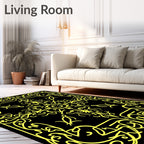 Golden Black Celtic Knot Swirl Rug