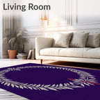 Oval Laurel Wreath With Red Accents Rug