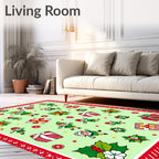 Jolly Elf Gift Holiday Playful Scene Rug