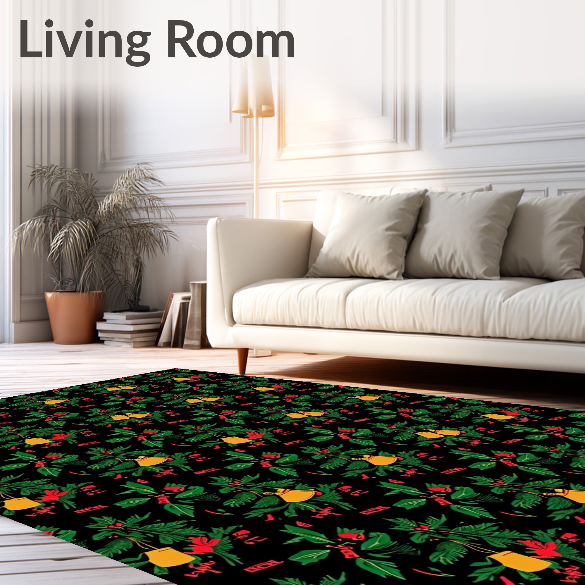 Golden Bells With Green Foliage Rug