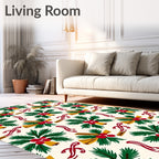 Festive Holly Berry Bells Cinnamon Ribbon Rug