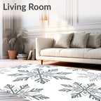 Winter Snowflake Medallion Silver Rug