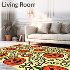Orange Jack O Lantern Swirls Rug