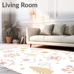 Rose Gold Snowflake Pine Tree Trio Rug
