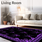 Vibrant Purple Bare Trees Border Rug