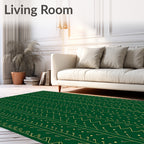 Emerald Green Botanical Vine Arrangement Rug