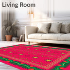 Hot Pink Starburst ZigZag Border Rug