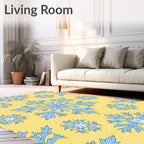 Sky Blue Snowflake Scatter Rug