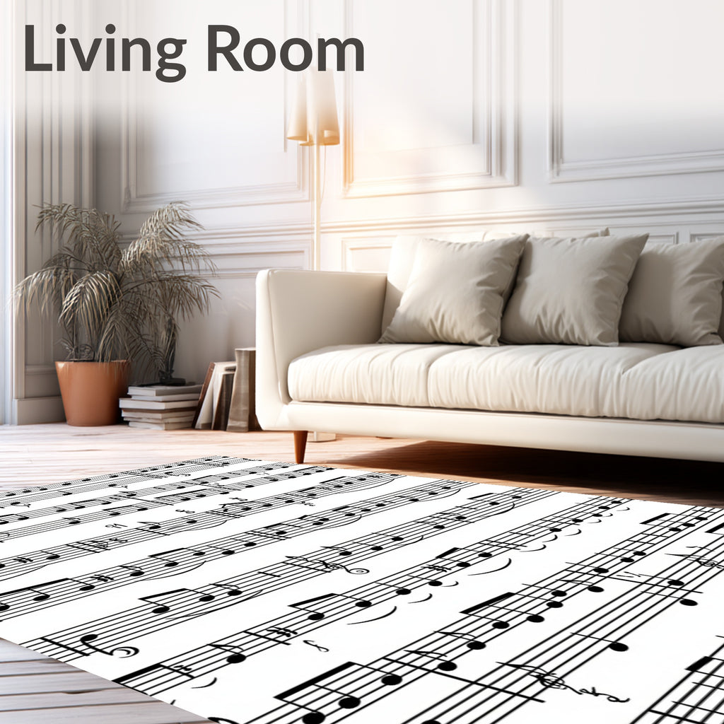 Vintage Sheet Music Melodic Scroll Rug