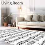 Vintage Sheet Music Melodic Scroll Rug