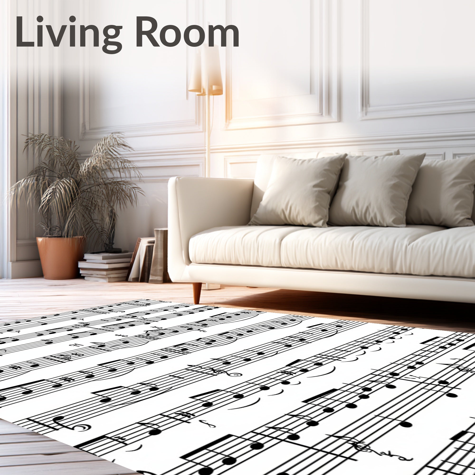 Vintage Sheet Music Melodic Scroll Rug