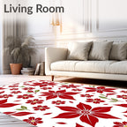 Crimson Petal Floral Garden Rug