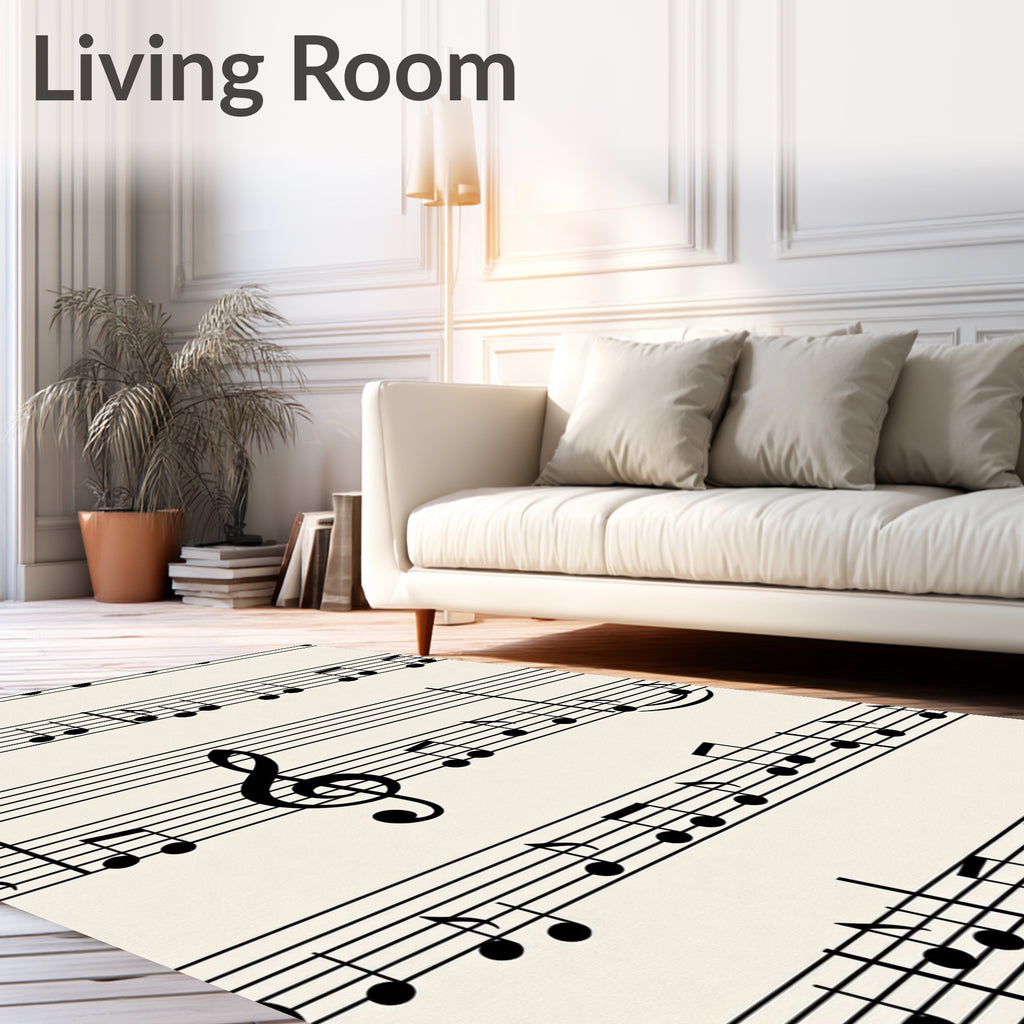 Classic Staff Music Notes Rug