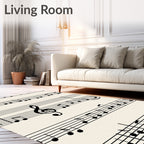 Classic Staff Music Notes Rug