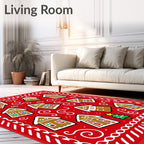 Cozy Gingerbread Houses Christmas Whimsy Rug