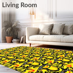 Yellow Black Red Pop Art Motif Rug