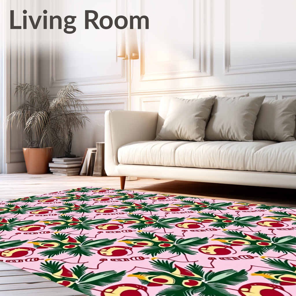 Pink Cherry Blossom Floral Vines Rug
