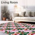 Pink Cherry Blossom Floral Vines Rug
