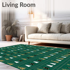 Festive Forest Trees Plaid Rug