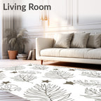 Earthy Palm Frond Star Silhouette Rug