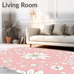 Pink Floral Garden Medallion Rug