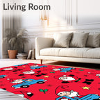 Festive Red Santa Elves Truck Companions Rug