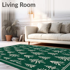 Green Woodland Pine Tree Collection Rug
