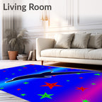 Dolphin Stars Gradient Background Rug