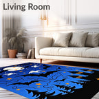 Spooky Night Bats Ghosts Moon Castle Rug