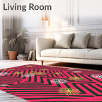 Vibrant Pink Maze Floral Bloom Rug