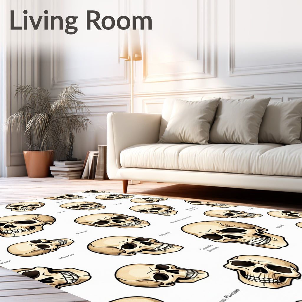 Vintage Skull Collection Cream Rug