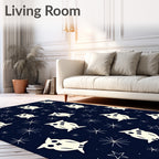 Cream Owl Starry Night Rug