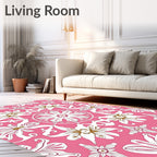 Pink Floral Medallion Art Nouveau Rug