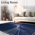 Cosmic Swirling Galaxy Light Trails Rug