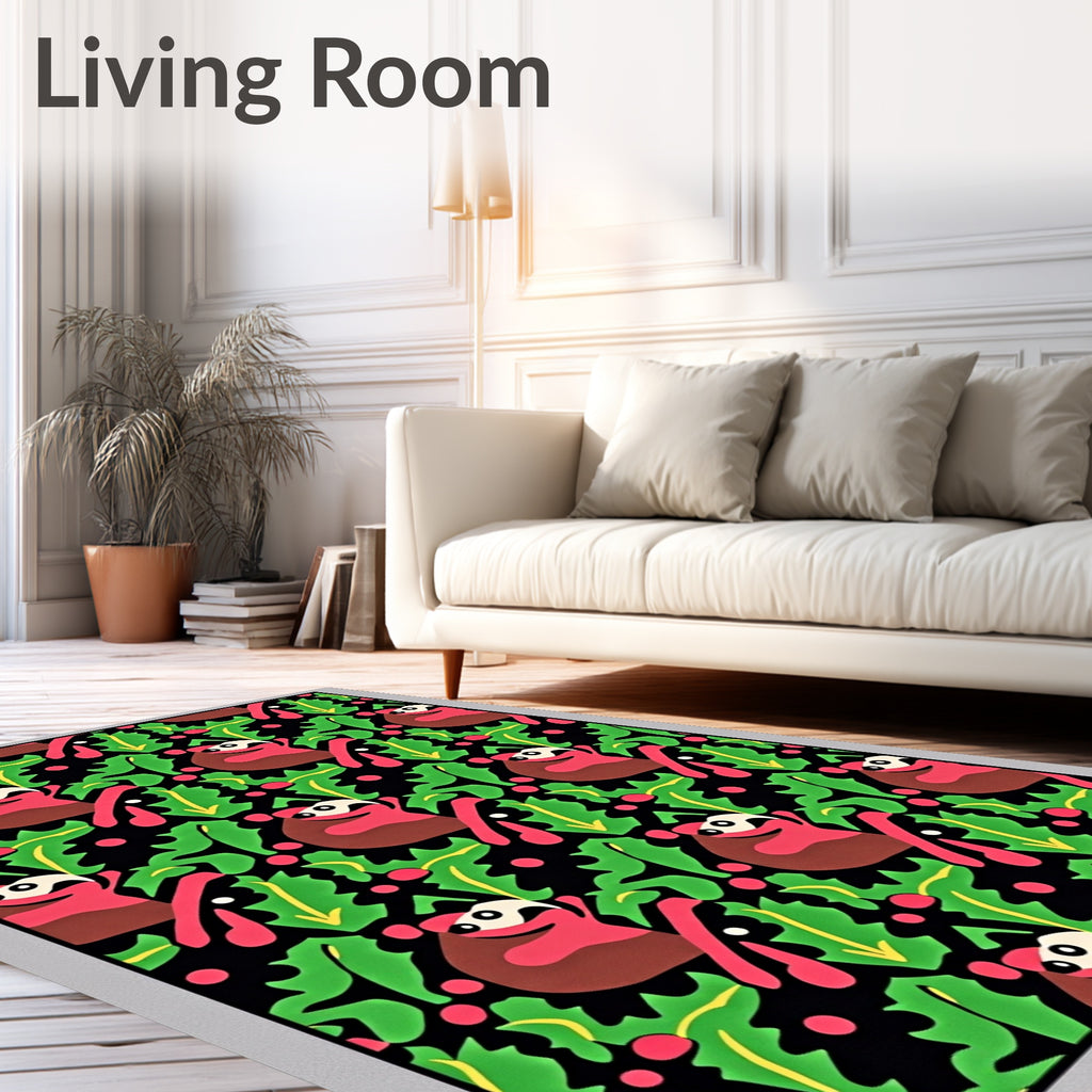 Whimsical Red Panda Forest Scene Rug