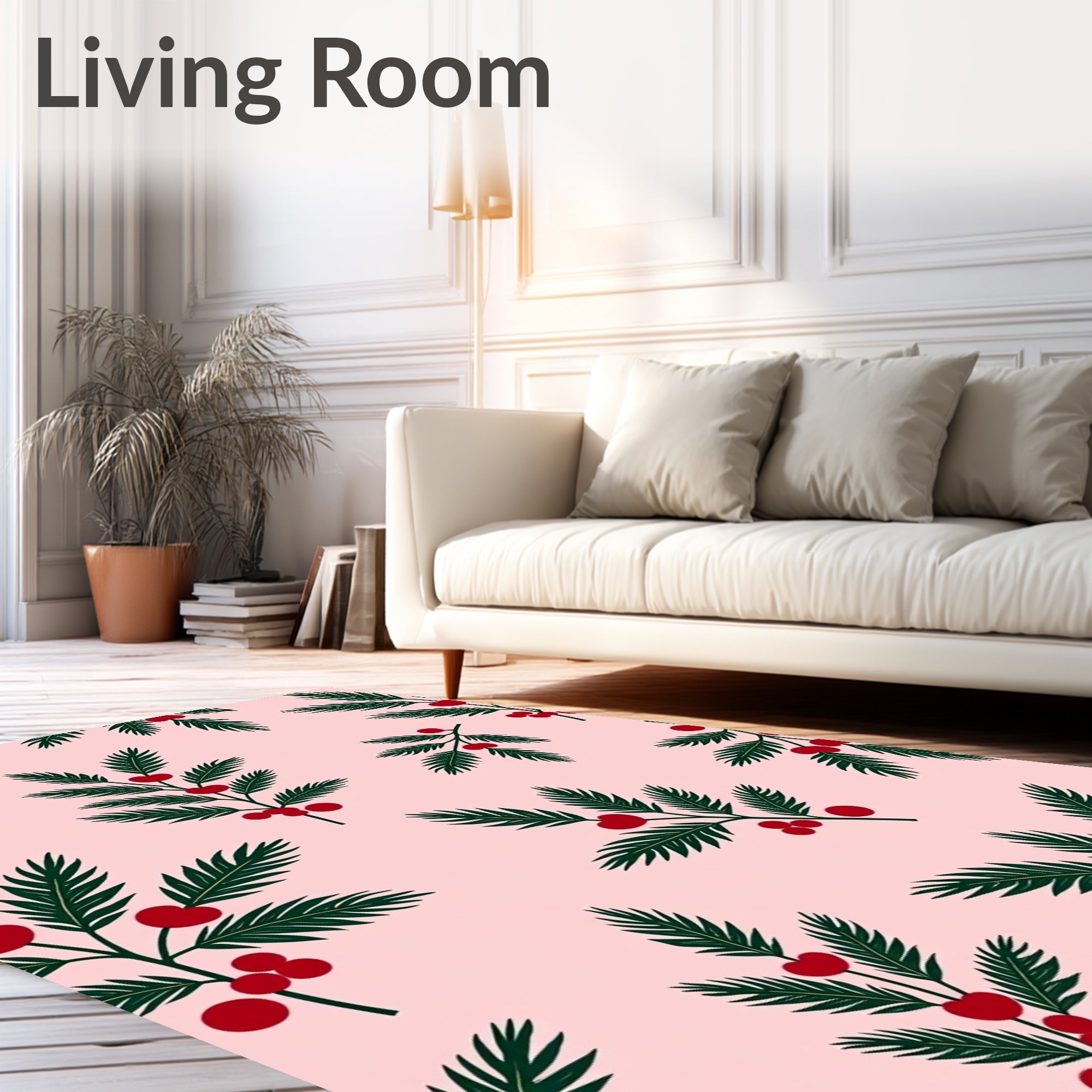 Festive Holly Berry Sprig Rug