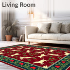 Crimson Labrador Berry Botanical Border Rug