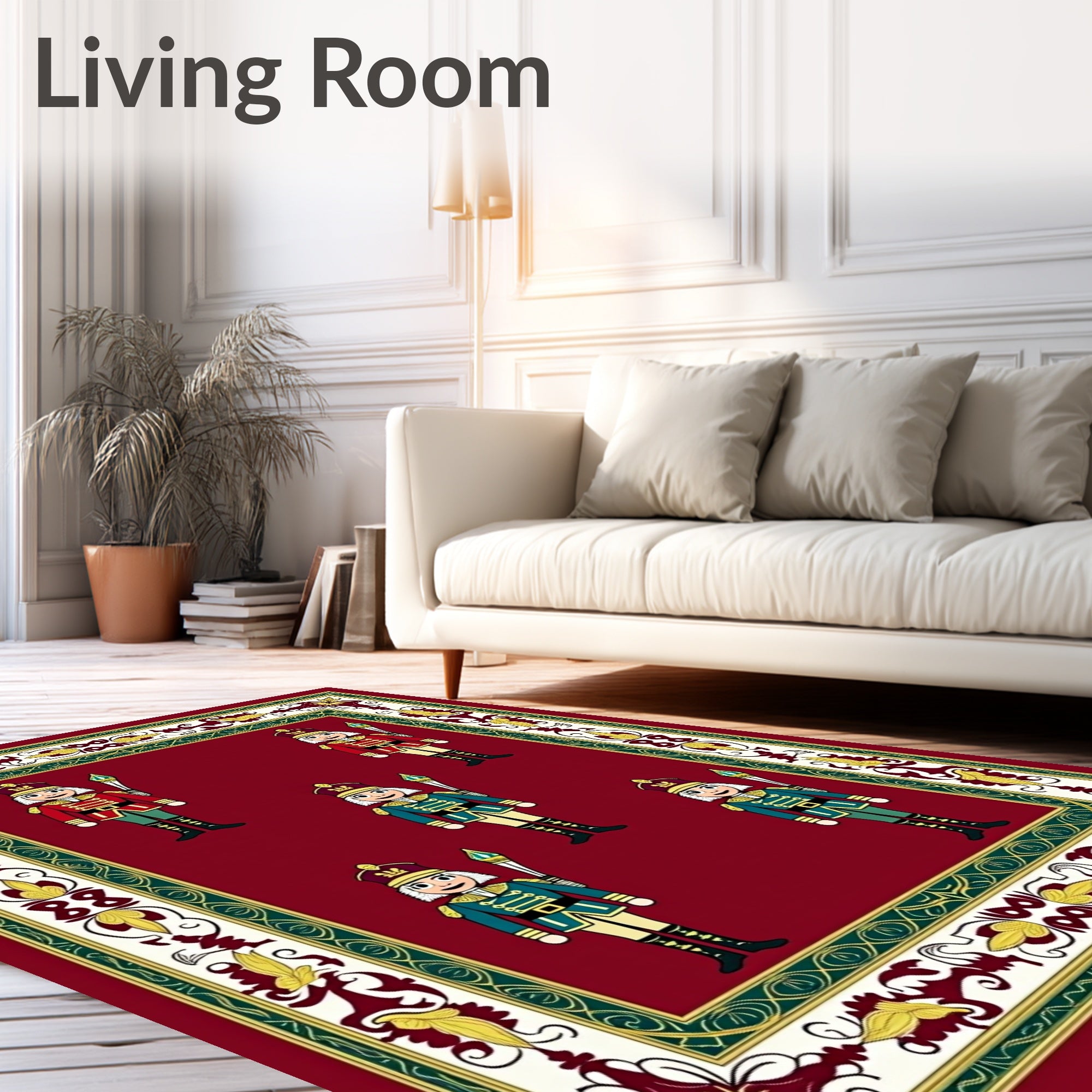 Crimson Festive Soldier Border Rug