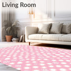 Sweet Pink Heart Flower Scatter Rug