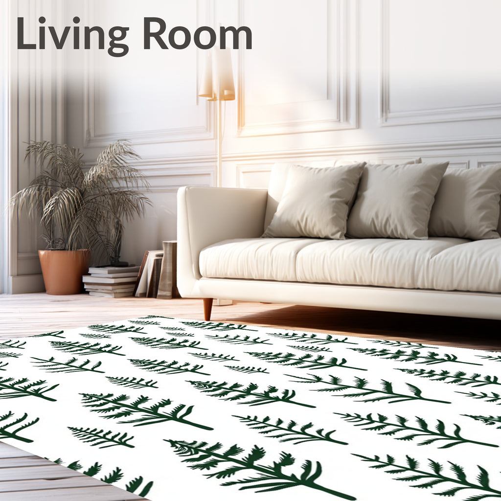 Dark Green Pine Tree Forest Repeat Rug
