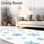 Winter Blue Snowflake Array Rug