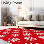 Crimson Snowflake Repeat Rug