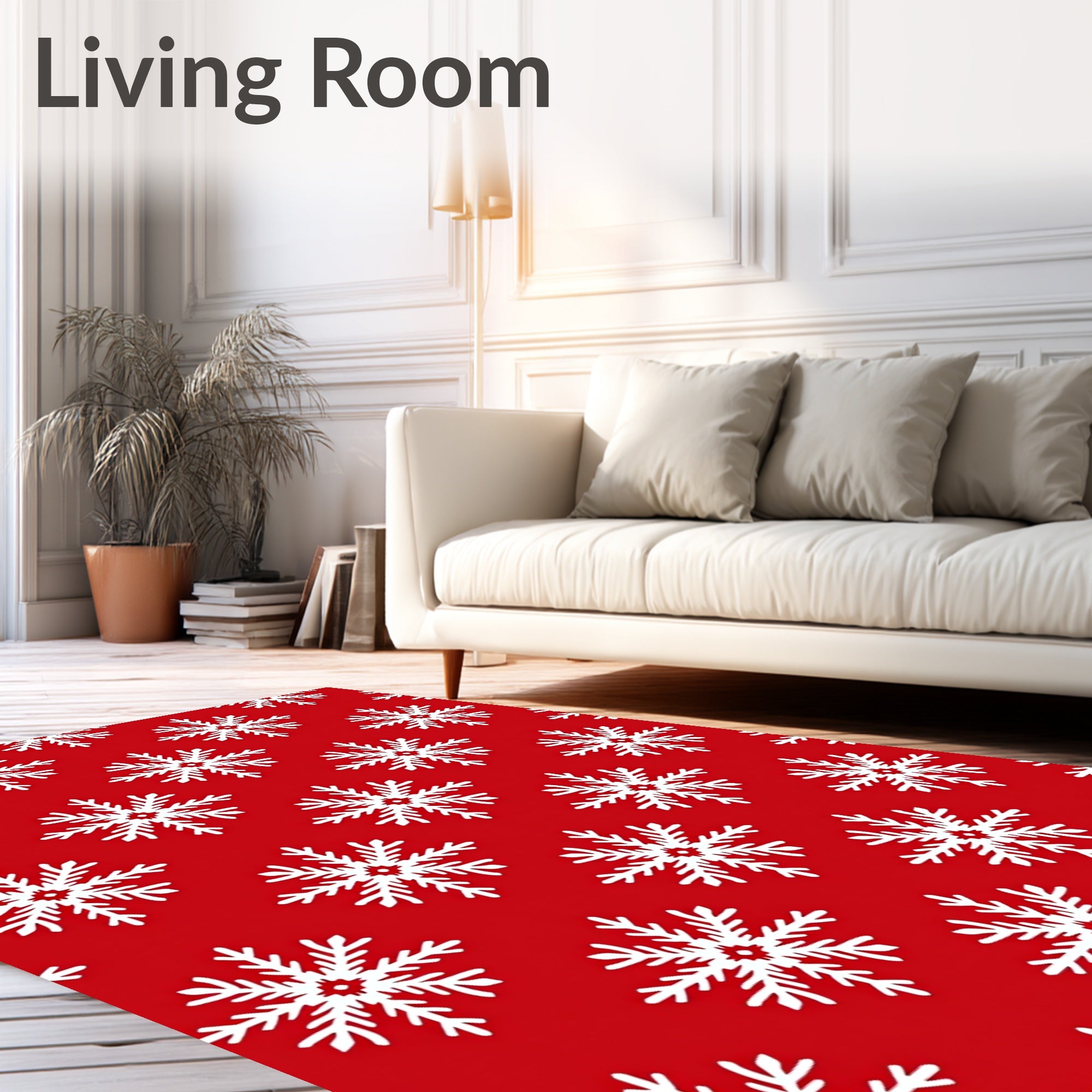 Crimson Snowflake Repeat Rug