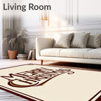 Elegant Crimson Merry Christmas Script Rug