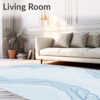 Frosty Blue Branch Organic Curves Rug