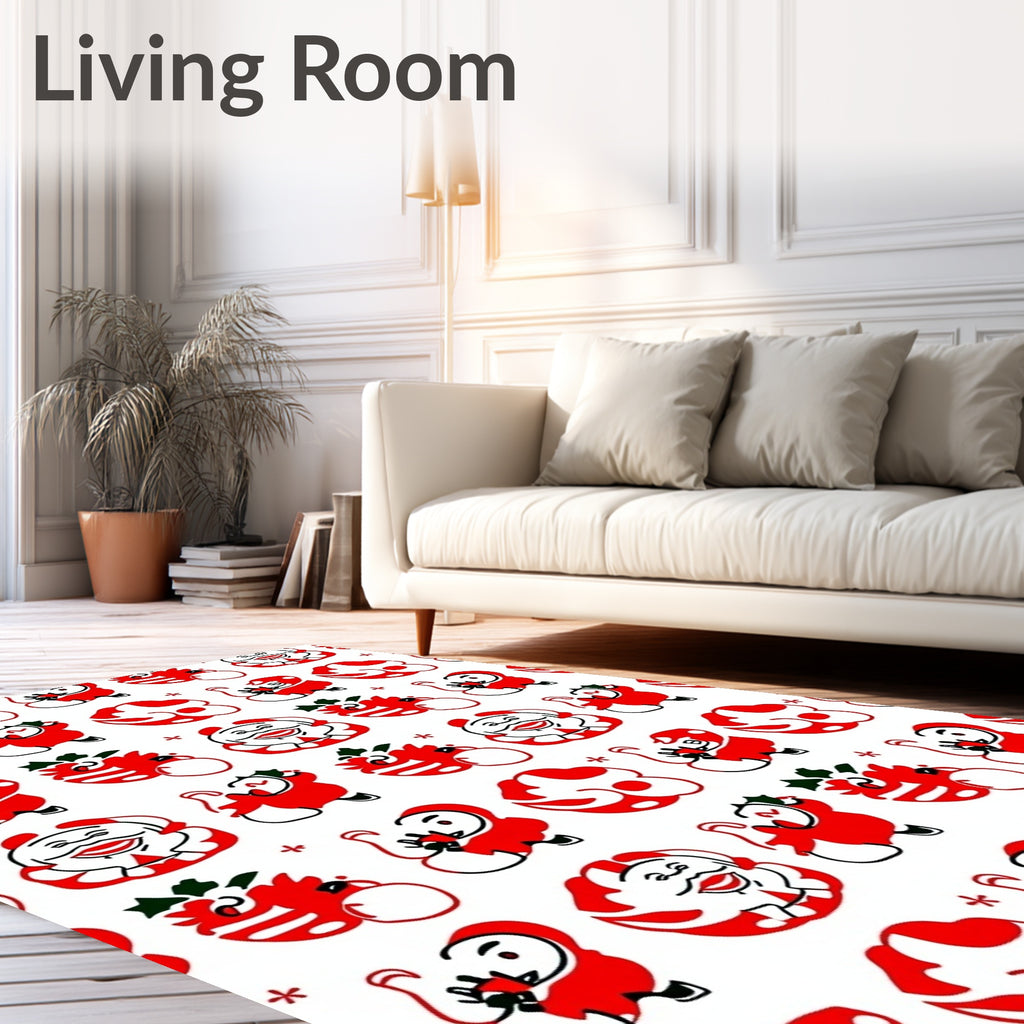 Red Santa Claus Festive Repeat Rug