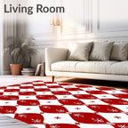 Crimson Snowflake Diamond Cluster Rug