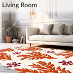 Orange Coral Berry Cluster Rug